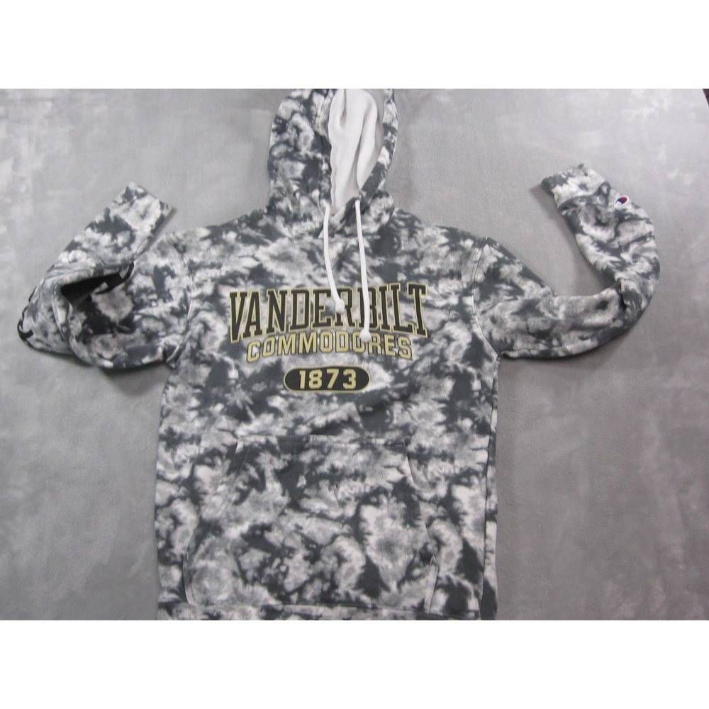 Champion Gray White Tie-Dye Vanderbilt Commodores Hoodie